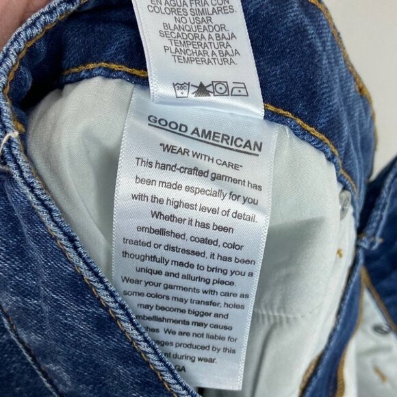 NEW Good American Cut Off Denim Shorts Size 29 Style # GCOS991C High Rise Short - Picture 9 of 13